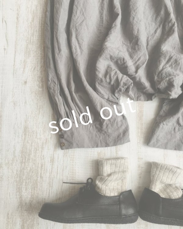 画像4: MARCHE' DE SOEUR／ベルギーリネン王様パンツ・グレーに黒ぽっけ (4)