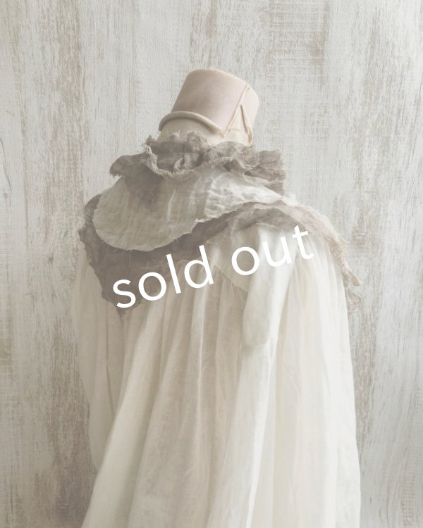 画像4: pollenbienco／アンティークレースとガーゼのティペット・a (4)