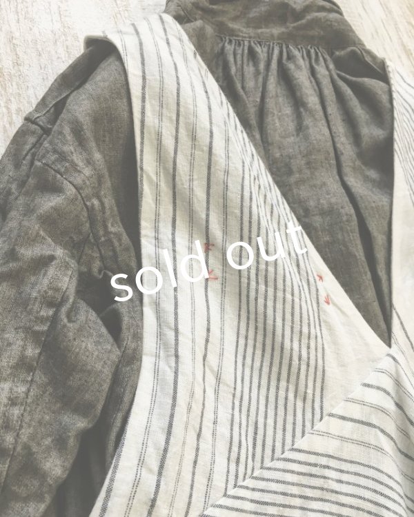 画像9: HALLELUJAH／Robe de femme de chambre no.4 小間使いローブ・off white stripe (9)