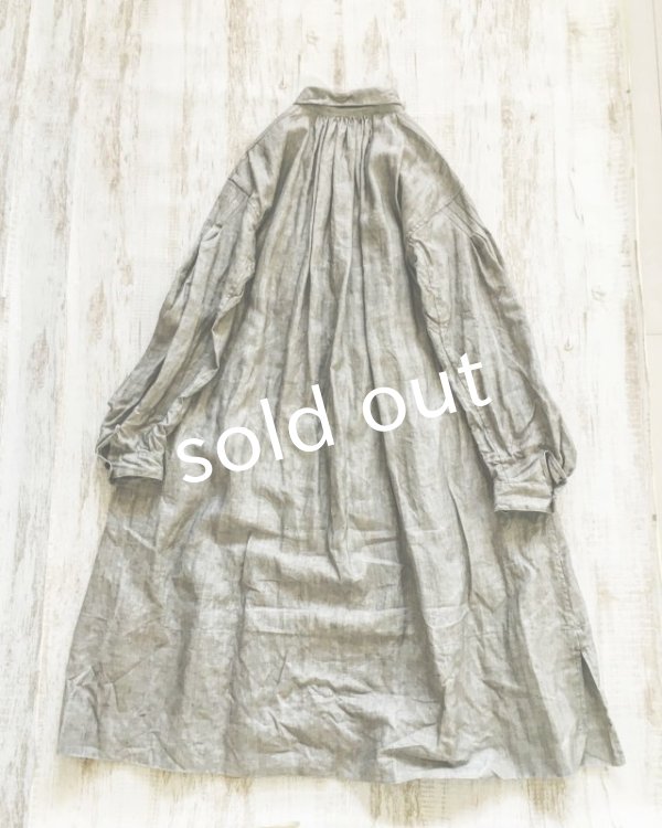 画像7: HALLELUJAH／1890's Bourgeron　1890年代　羊飼いシャツワンピース・墨染light charcoal (7)