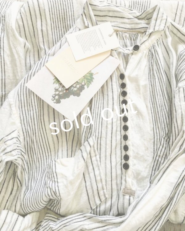 画像5: HALLELUJAH／1890's Bourgeron　1890年代　羊飼いシャツワンピース・off white stripe (5)