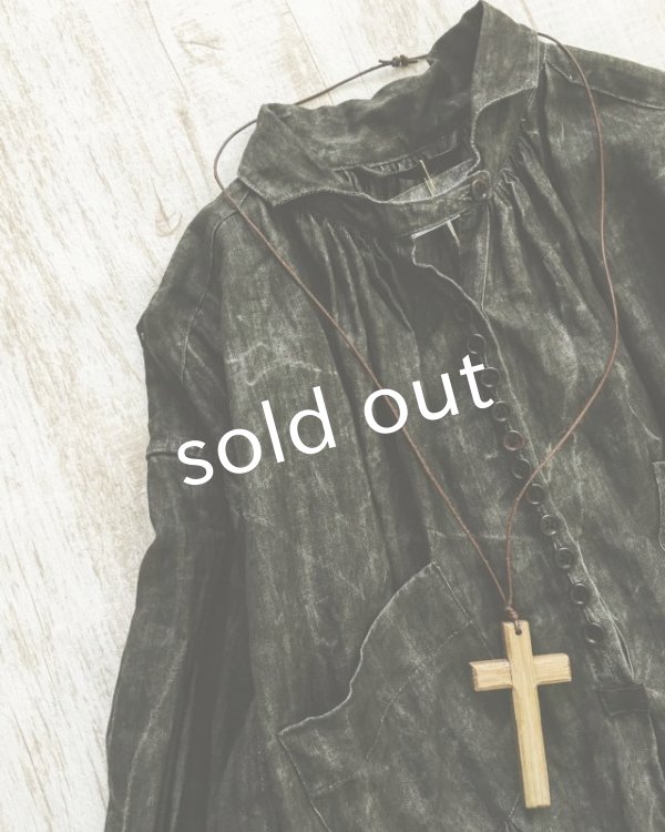 画像6: HALLELUJAH／1890's Bourgeron　1890年代　羊飼いシャツワンピース・墨染dark　charcoal (6)