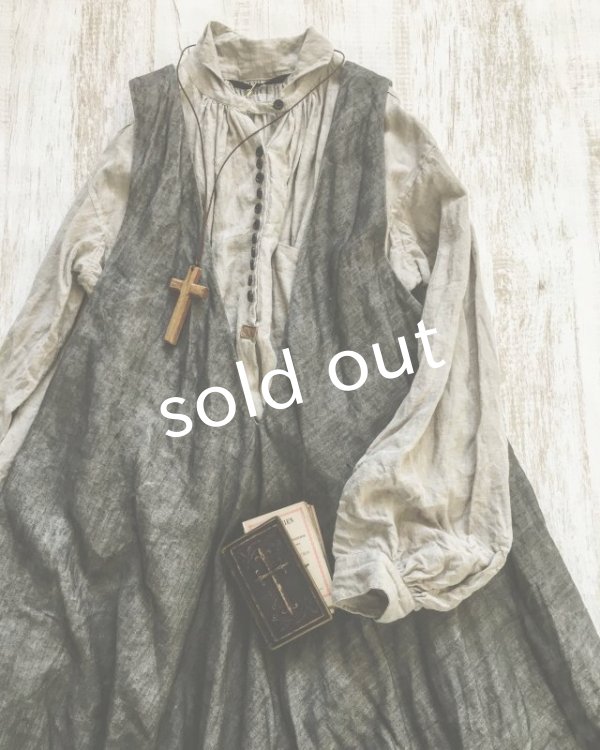 画像2: HALLELUJAH／Robe de femme de chambre no.4 小間使いローブ・墨染charcoal (2)