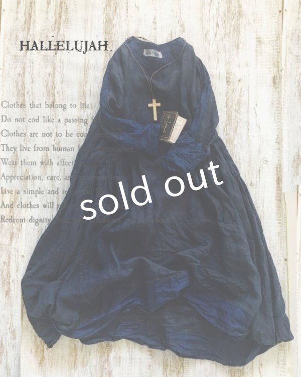 画像1: HALLELUJAH／Robe de Berger 羊飼いのローブ・indigo　navy (1)