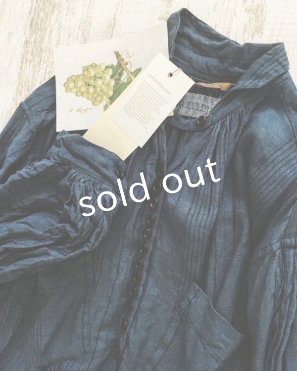 画像5: HALLELUJAH／1890's Bourgeron　1890年代　羊飼いシャツワンピース・navy stripe (5)