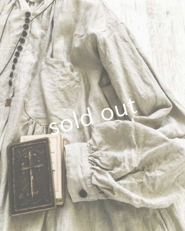 画像4: HALLELUJAH／1890's Bourgeron　1890年代　羊飼いシャツワンピース・flax (4)