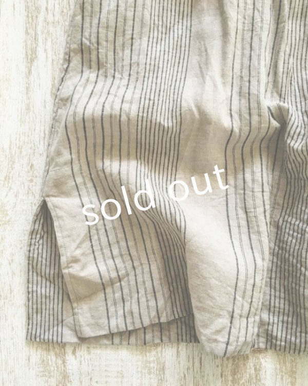 画像8: HALLELUJAH／1890's Bourgeron　1890年代　羊飼いシャツワンピース・grey stripe (8)