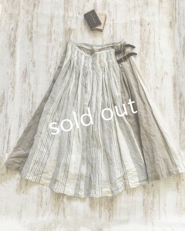 画像4: HALLELUJAH/Kilt Stripe キルトスカート・off white/flax (4)