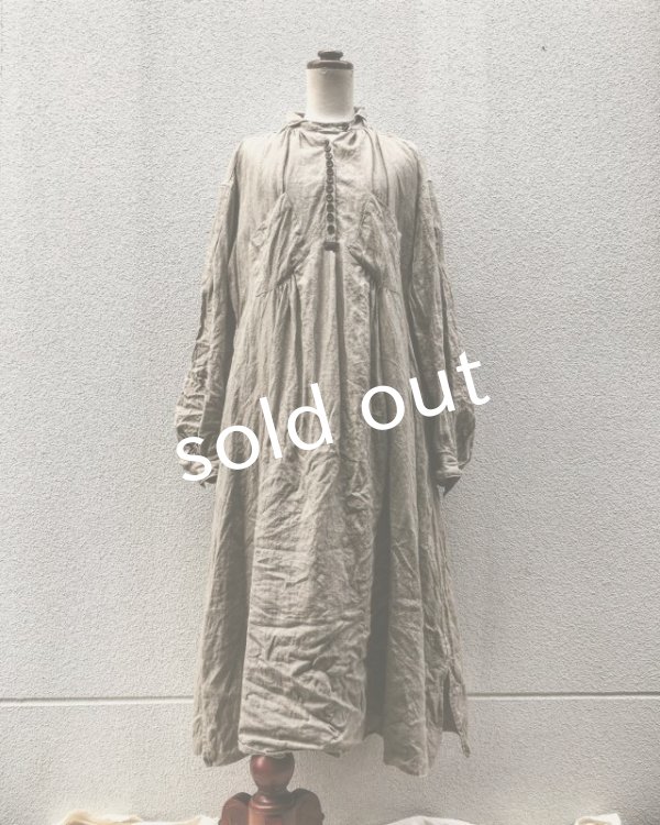 画像9: HALLELUJAH／1890's Bourgeron　1890年代　羊飼いシャツワンピース・墨染light charcoal (9)