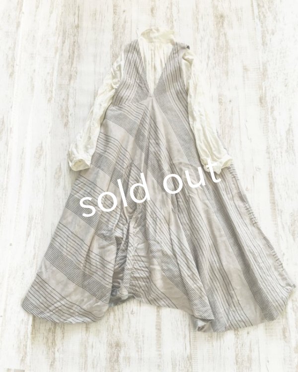 画像3: HALLELUJAH／Robe de femme de chambre no.4 小間使いローブ・grey stripe (3)