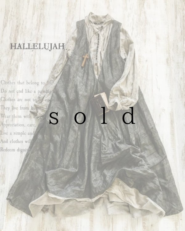 画像1: HALLELUJAH／Robe de femme de chambre no.4 小間使いローブ・墨染charcoal (1)
