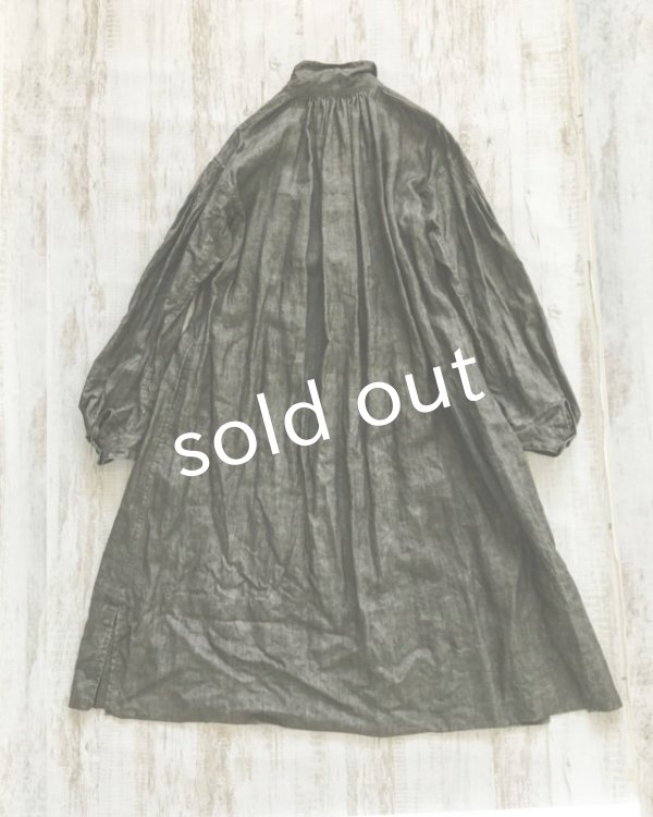 画像6: HALLELUJAH／1890's Bourgeron　1890年代　羊飼いシャツワンピース・墨染charcoal (6)