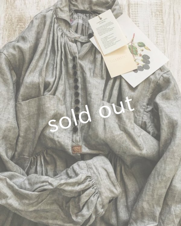 画像5: HALLELUJAH／1890's Bourgeron　1890年代　羊飼いシャツワンピース・墨染light charcoal (5)