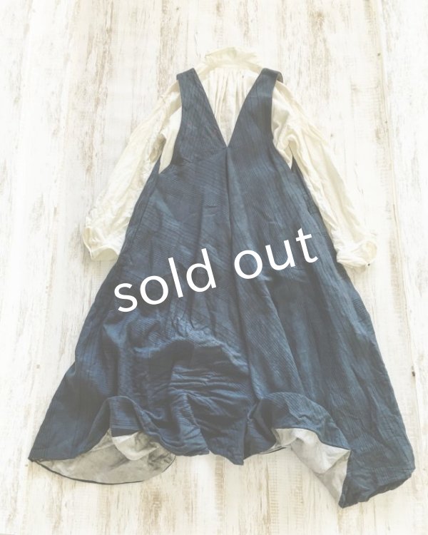 画像4: HALLELUJAH／Robe de femme de chambre no.4 小間使いローブ・navy stripe (4)