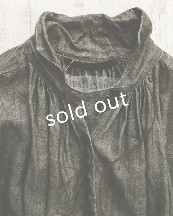 画像4: HALLELUJAH／1890's Bourgeron　1890年代　羊飼いシャツワンピース・墨染charcoal (4)