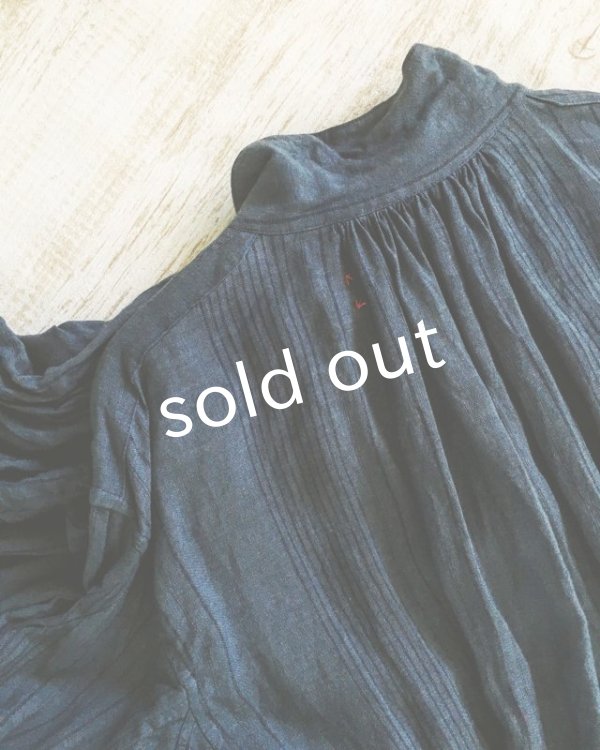 画像7: HALLELUJAH／1890's Bourgeron　1890年代　羊飼いシャツワンピース・navy stripe (7)