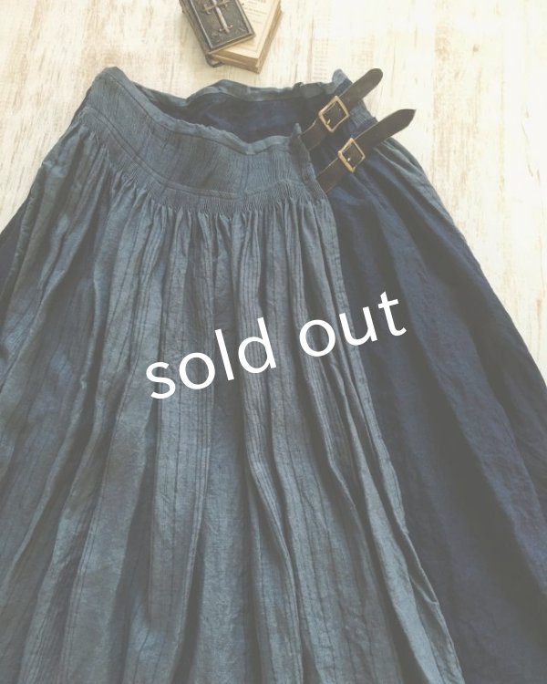 画像2: HALLELUJAH/Kilt Stripe キルトスカート・indigo navy (2)