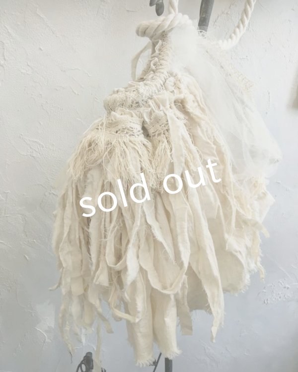 画像5: pollenbienco／アンティークレースと裂き布のバッグ (5)