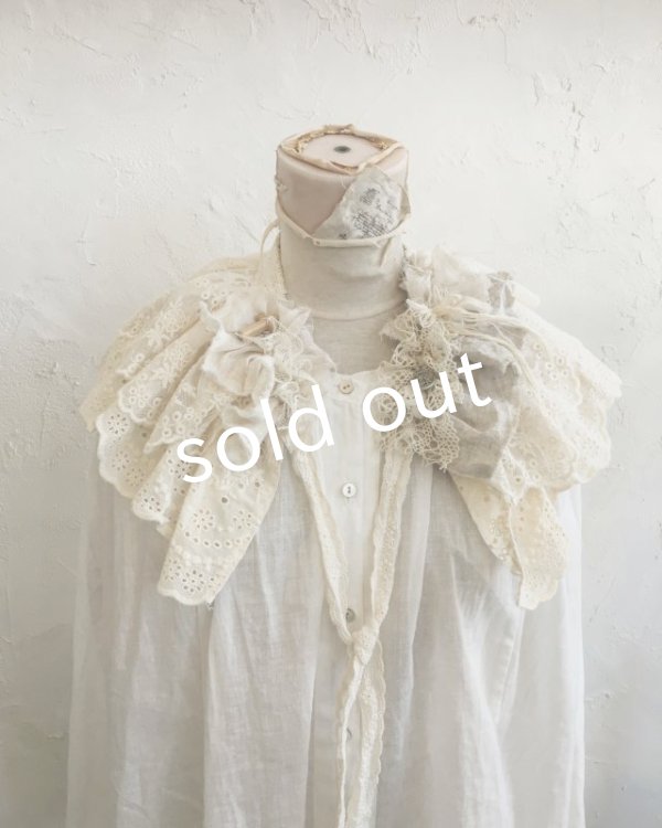 画像8: pollenbienco／アンティーク＆コットンレースのティペット (8)
