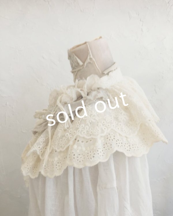 画像7: pollenbienco／アンティーク＆コットンレースのティペット (7)