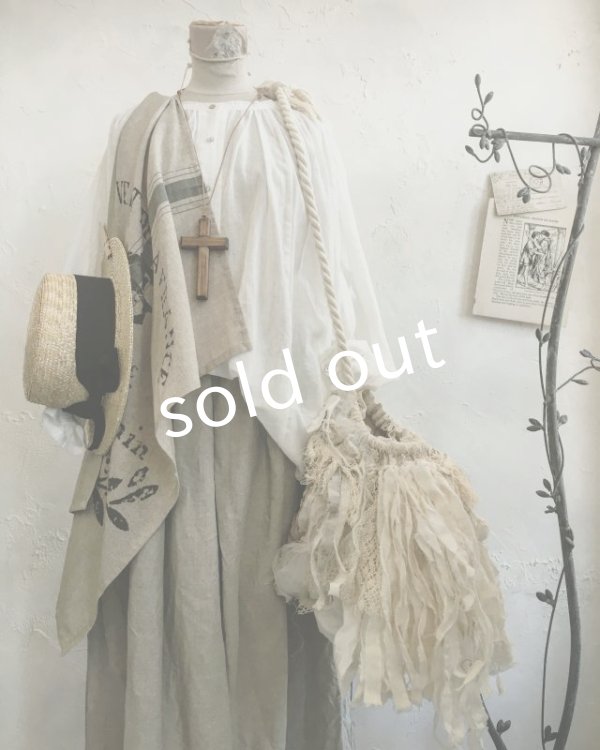 画像13: pollenbienco／アンティークレースと裂き布のバッグ (13)