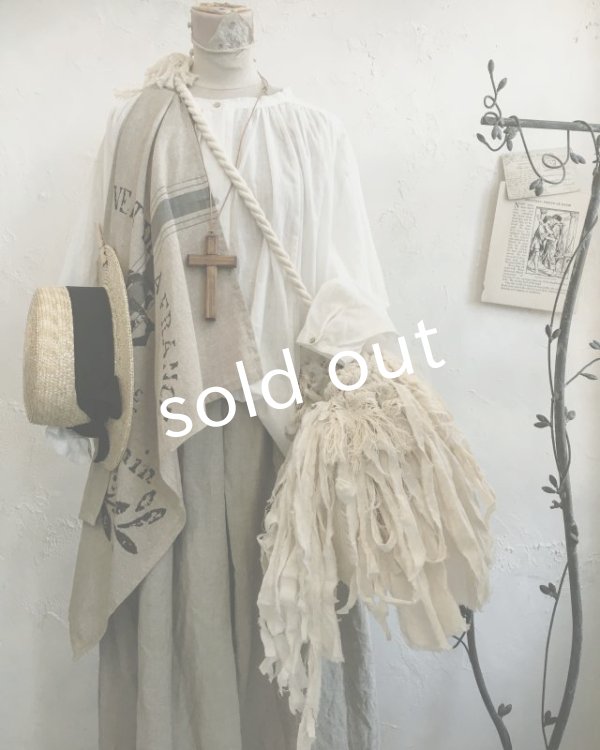 画像14: pollenbienco／アンティークレースと裂き布のバッグ (14)