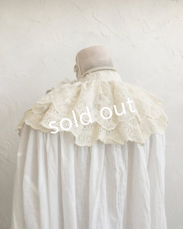 画像6: pollenbienco／アンティーク＆コットンレースのティペット (6)