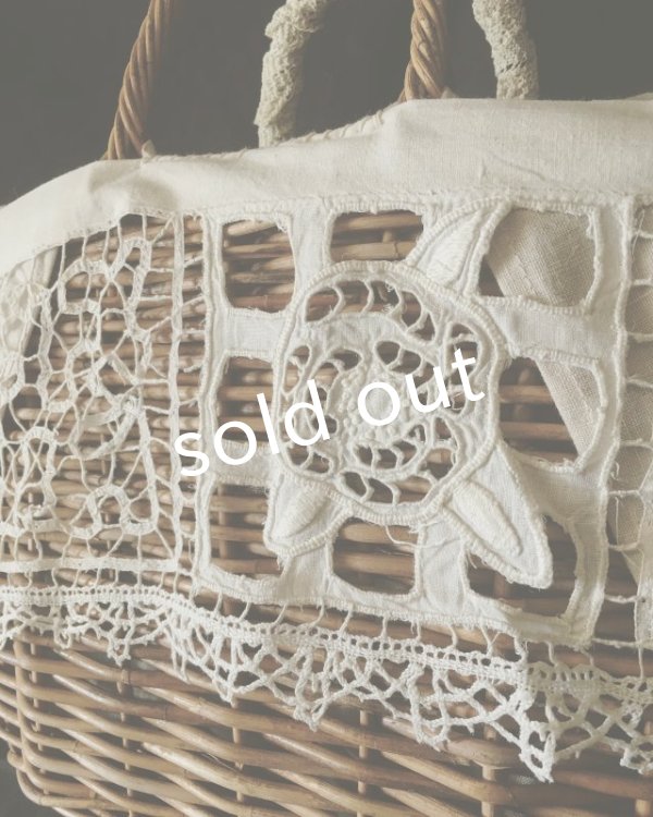 画像8: pollenbienco／十字架とアンティークレースのバスケット (8)