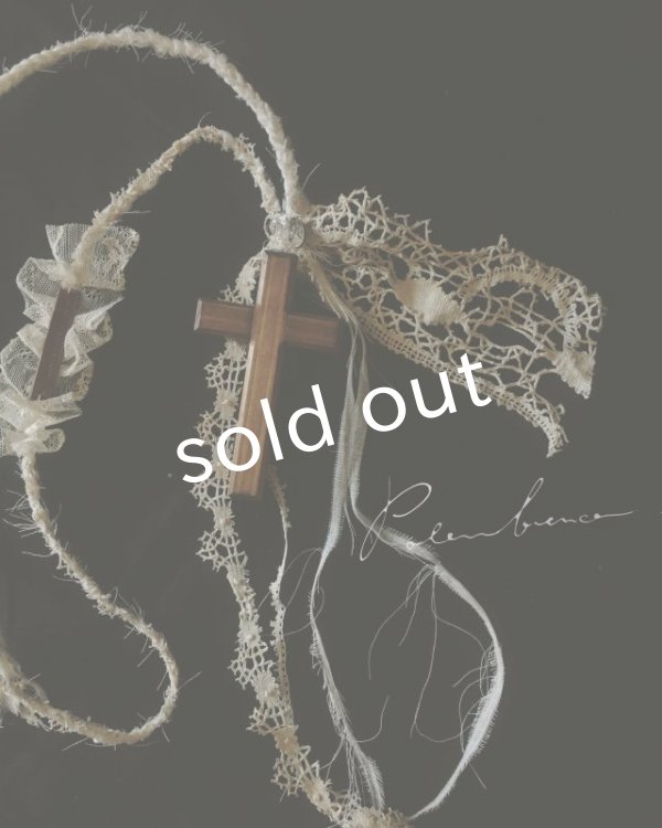 画像6: pollenbienco／アンティークレースの特大十字架ネックレス (6)