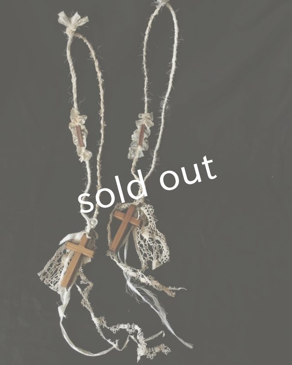 画像3: pollenbienco／アンティークレースの特大十字架ネックレス (3)