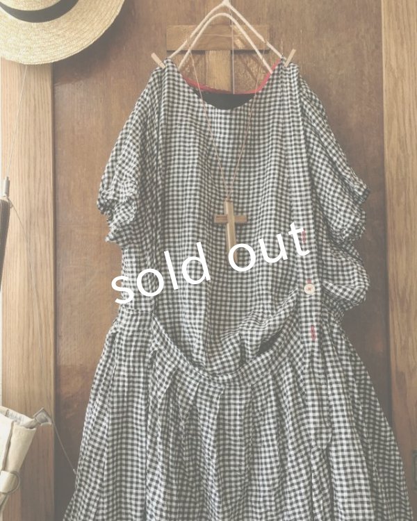画像2: MARCHE' DE SOEUR/ワンショルダーワンピース・ブラックギンガム (2)