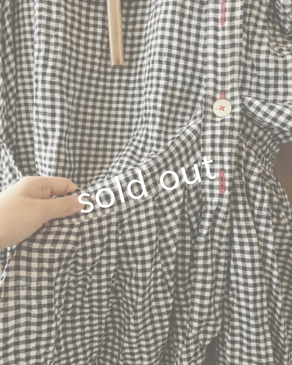 画像8: MARCHE' DE SOEUR/ワンショルダーワンピース・ブラックギンガム (8)