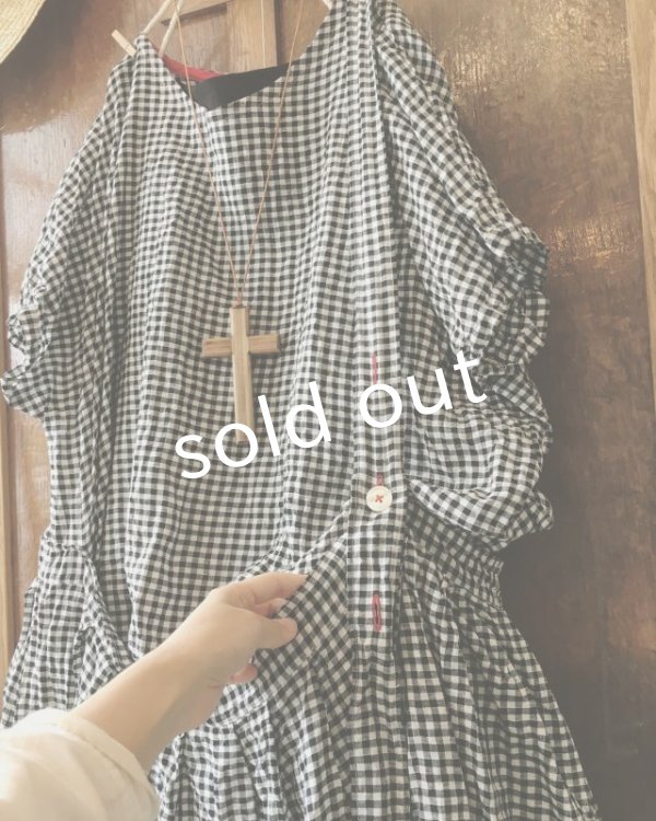 画像3: MARCHE' DE SOEUR/ワンショルダーワンピース・ブラックギンガム (3)