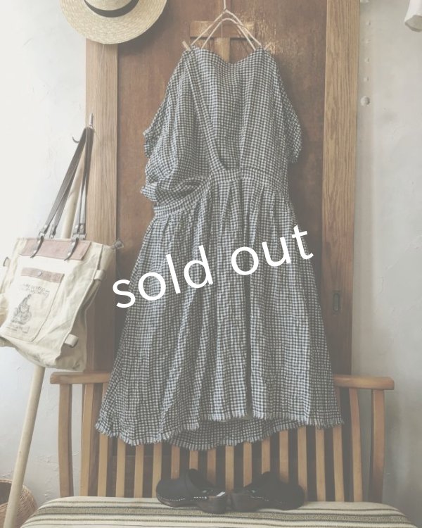 画像10: MARCHE' DE SOEUR/ワンショルダーワンピース・ブラックギンガム (10)
