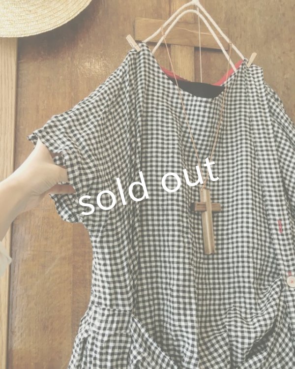 画像5: MARCHE' DE SOEUR/ワンショルダーワンピース・ブラックギンガム (5)