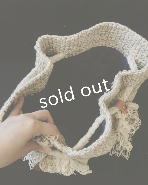 画像7: pollenbienco／アンティークレースフリンジバッグ (7)