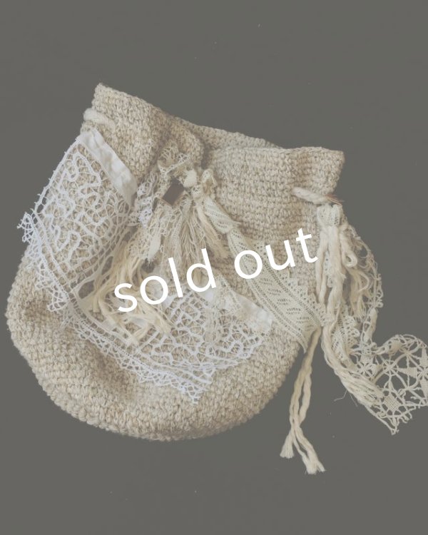 画像8: pollenbienco／アンティークレースフリンジバッグ (8)