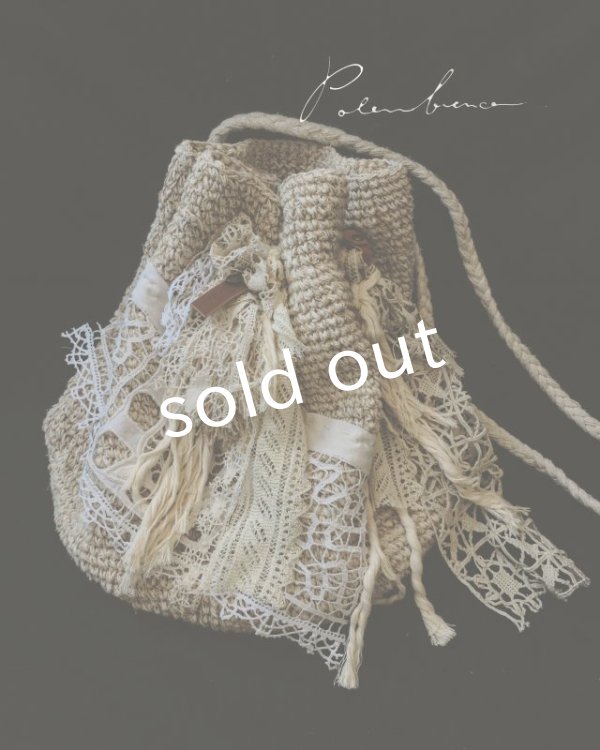 画像2: pollenbienco／アンティークレースフリンジバッグ (2)