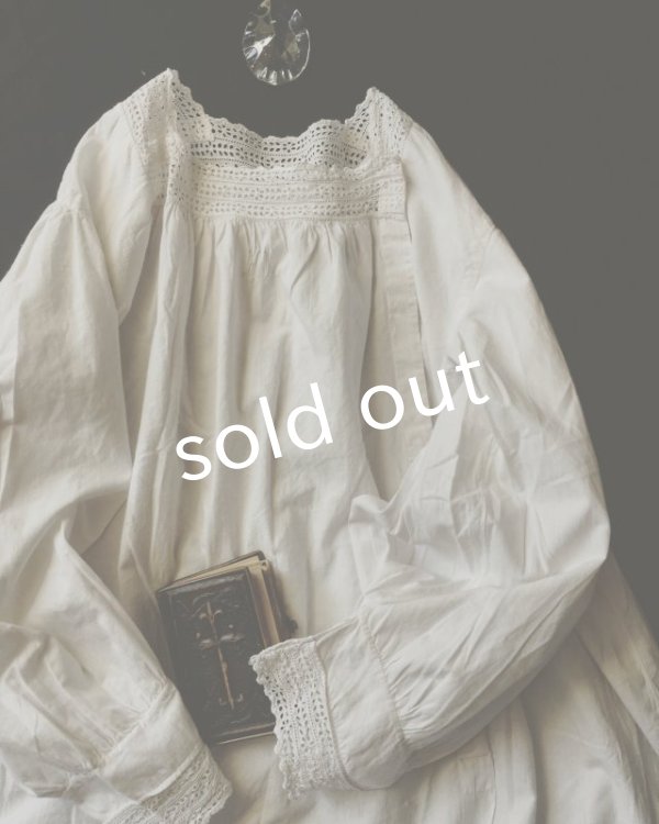 画像2: antique／1900's?刺繍レースワンピース (2)