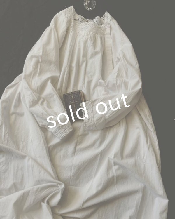 画像4: antique／1900's?刺繍レースワンピース (4)
