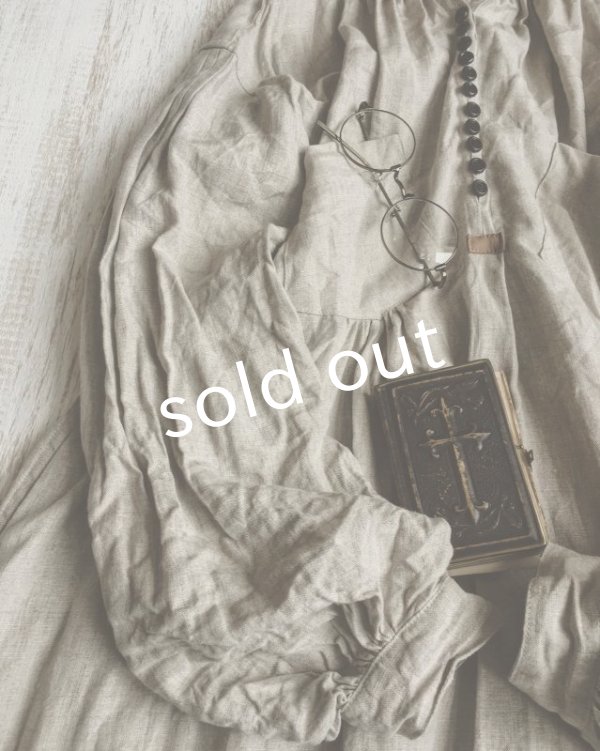 画像3: HALLELUJAH/1890's Bourgeron 1890年代 羊飼いシャツワンピース・flax (3)