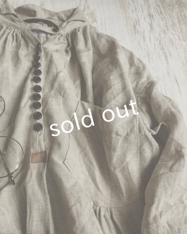 画像6: HALLELUJAH/1890's Bourgeron 1890年代 羊飼いシャツワンピース・flax (6)