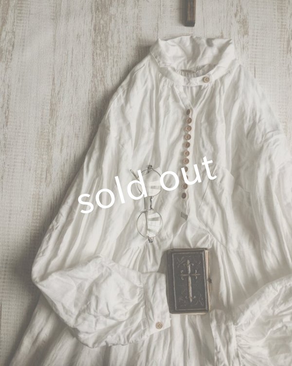 画像3: HALLELUJAH／1890's Bourgeron　1890年代　羊飼いシャツワンピース・off white (3)