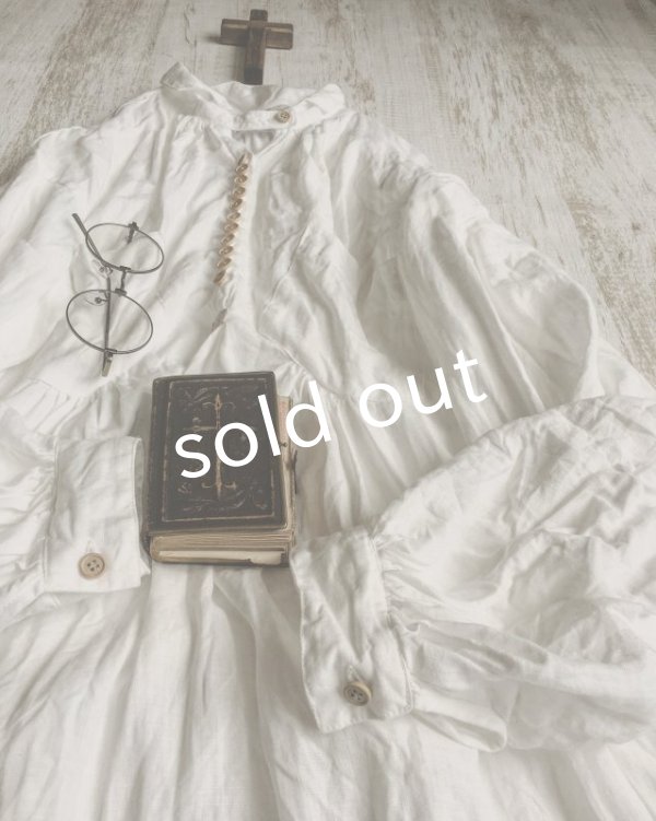 画像2: HALLELUJAH／1890's Bourgeron　1890年代　羊飼いシャツワンピース・off white (2)
