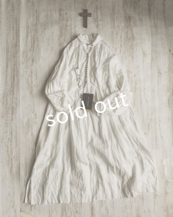 画像6: HALLELUJAH／1890's Bourgeron　1890年代　羊飼いシャツワンピース・off white (6)