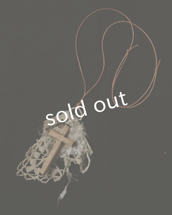 画像3: pollenbienco／アンティークレース十字架ネックレス・a (3)