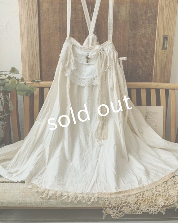 画像3: pollenbienco/アンティークレースの吊りスカート (3)