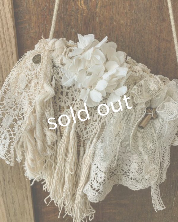 画像3: pollenbienco/アンティークレースのかごポシェット・a (3)