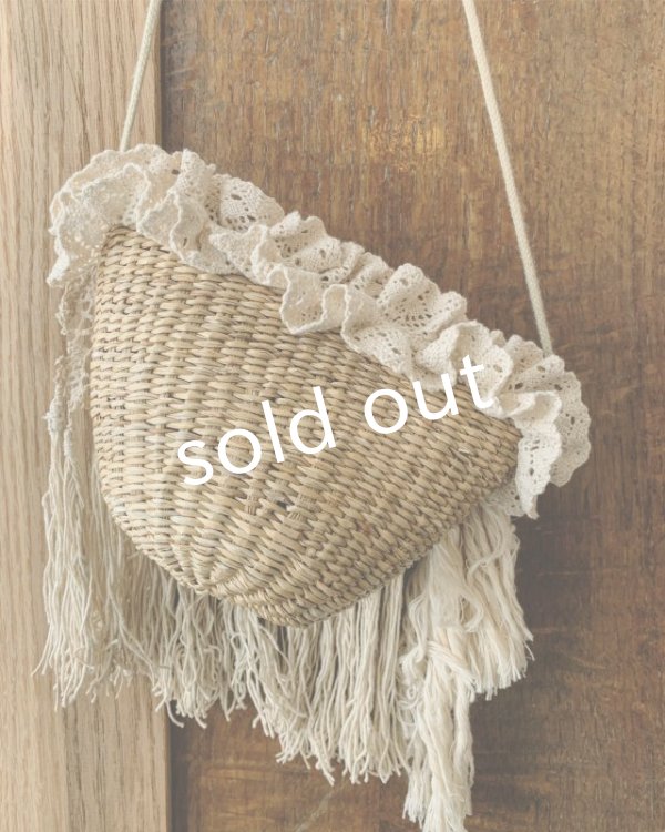 画像5: pollenbienco/アンティークレースのかごポシェット・a (5)