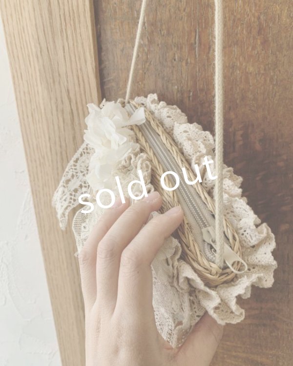 画像9: pollenbienco/アンティークレースのかごポシェット・a (9)